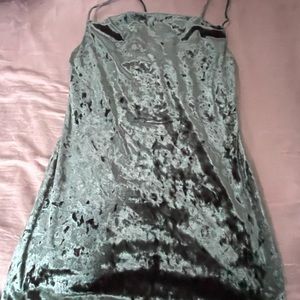 Green velvet dress
